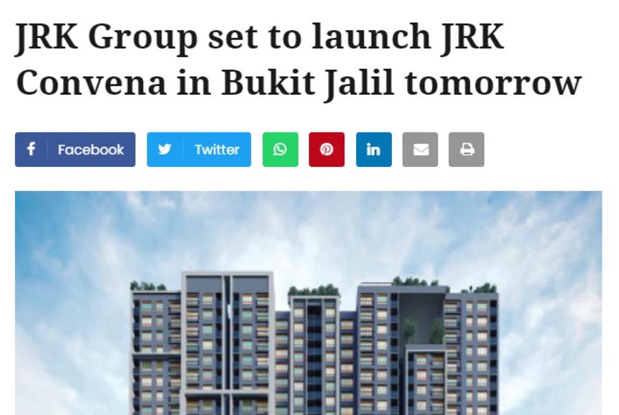JRK Group set to launch JRK Convena in Bukit Jalil tomorrow