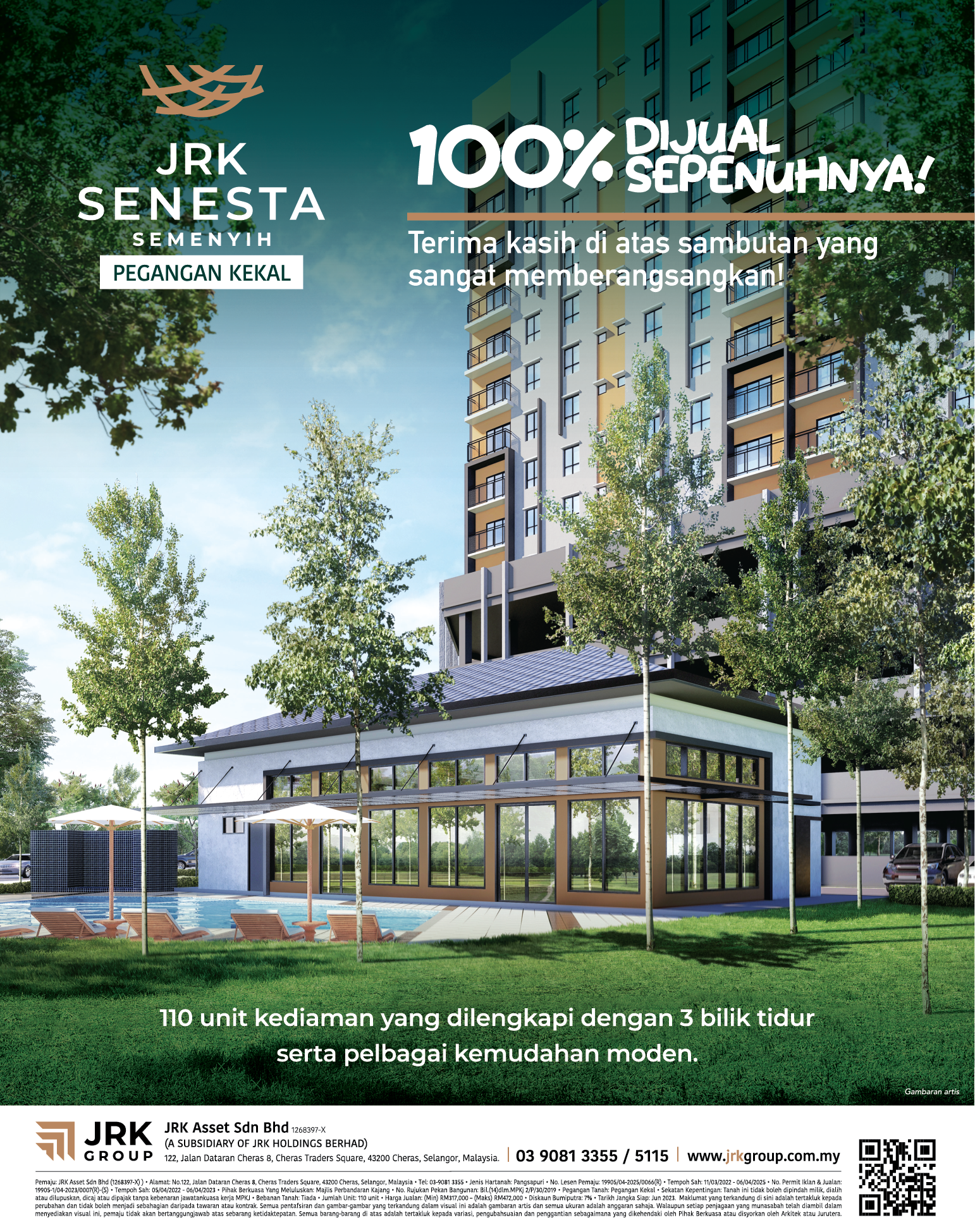JRK Senesta @ Semenyih Dijual Sepenuhnya